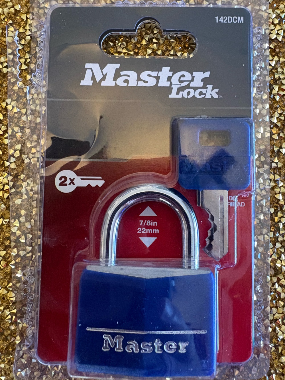 Master Lock NWT Blue Steel Padlock with 2 Keys